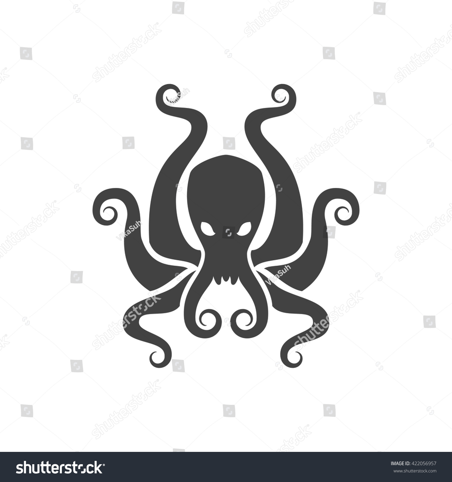 Octopus Isolated On White Background Vector Stock Vector (Royalty Free ...