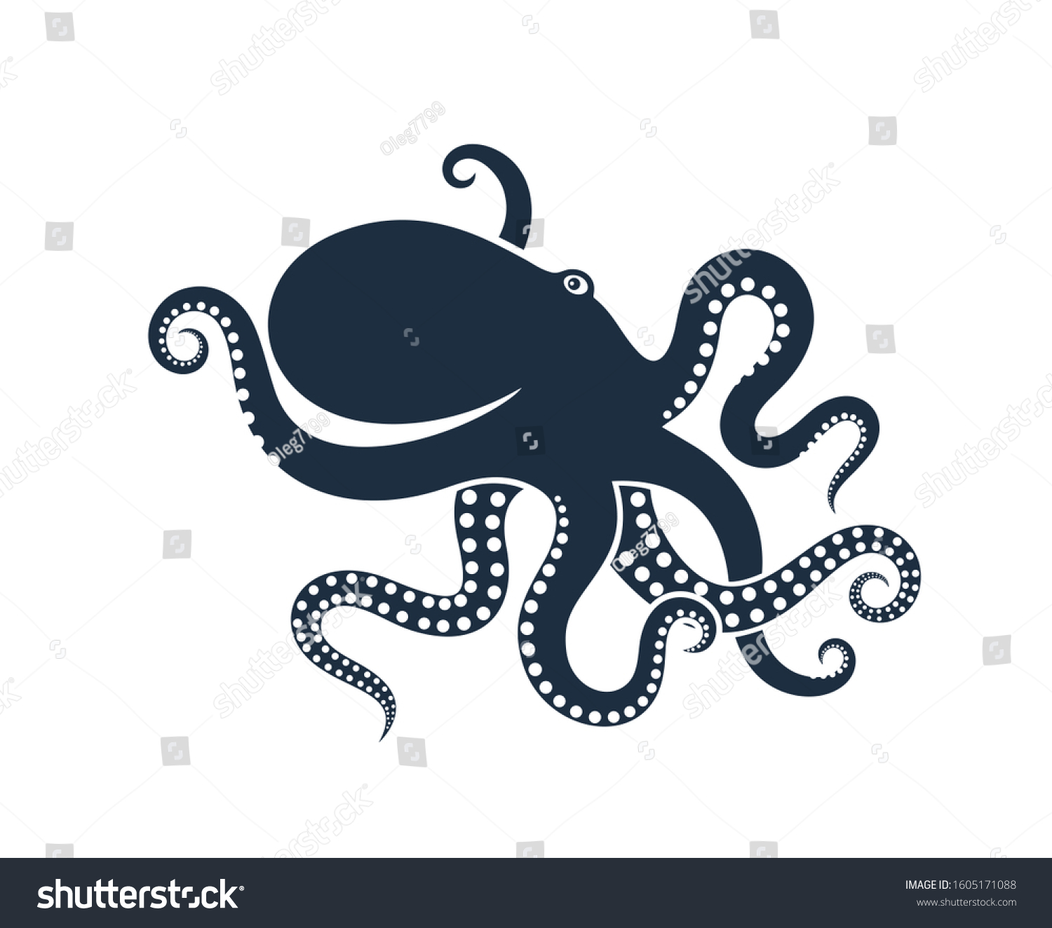 Octopus Logo Isolated Octopus On White Stock Vector (royalty Free 