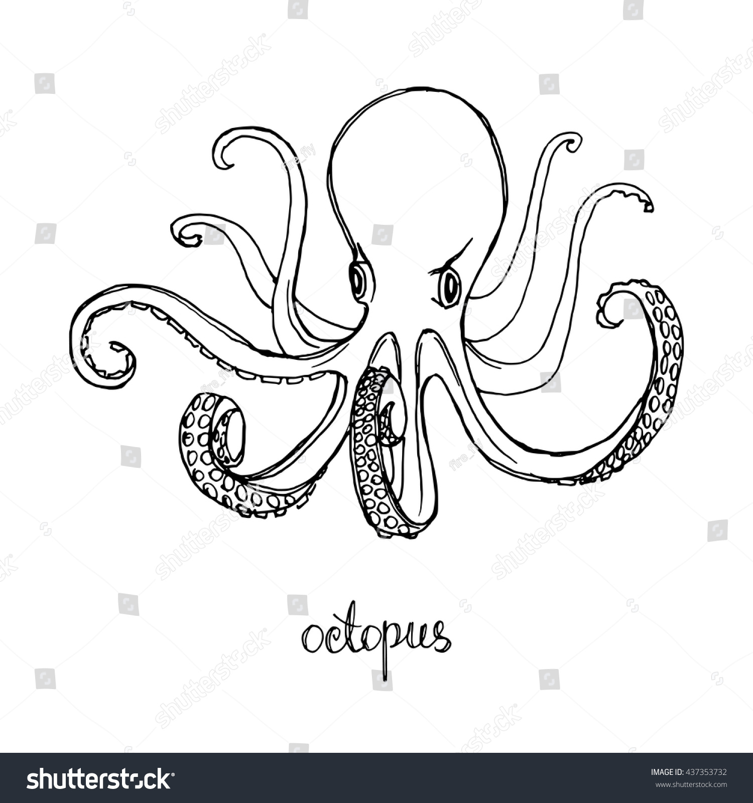 Octopus Seafood Design Elements Seafood Menu Stock Vector (Royalty Free ...