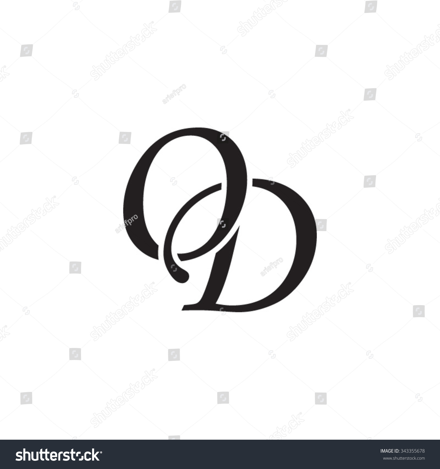 Od Initial Monogram Logo Stock Vector (Royalty Free) 343355678