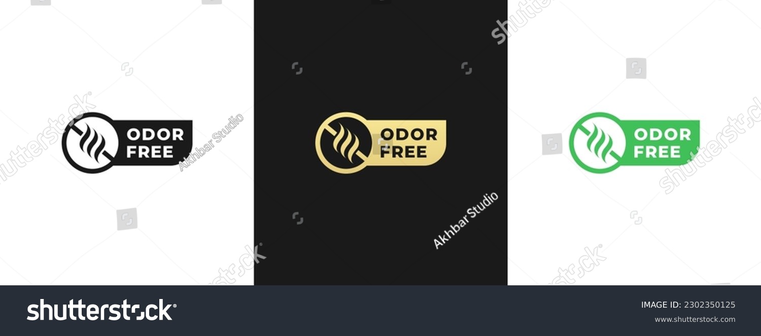 SVG of Odor free label or odor free sign vector isolated in flat style. Best Odor free label vector for product packaging design element. Odor free sign for packaging design element. svg