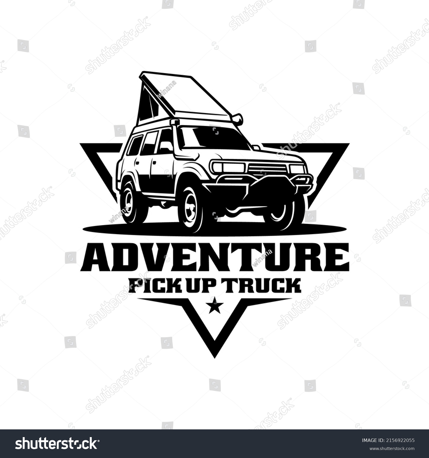 SVG of off road camper car with pop up tent logo vector svg