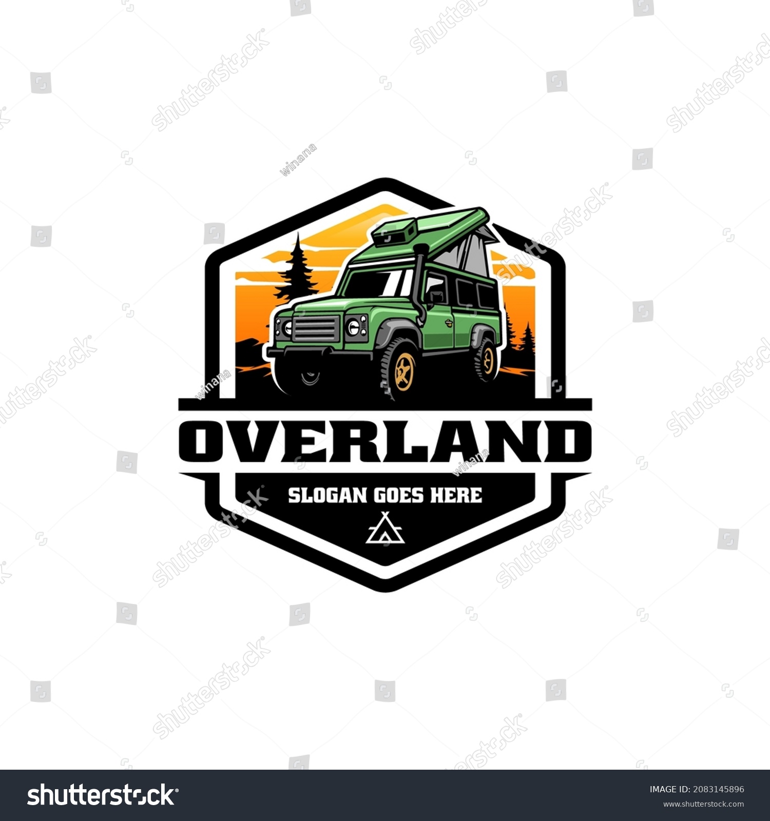 SVG of off road SUV car with roof - pop up tent illustration logo vector svg