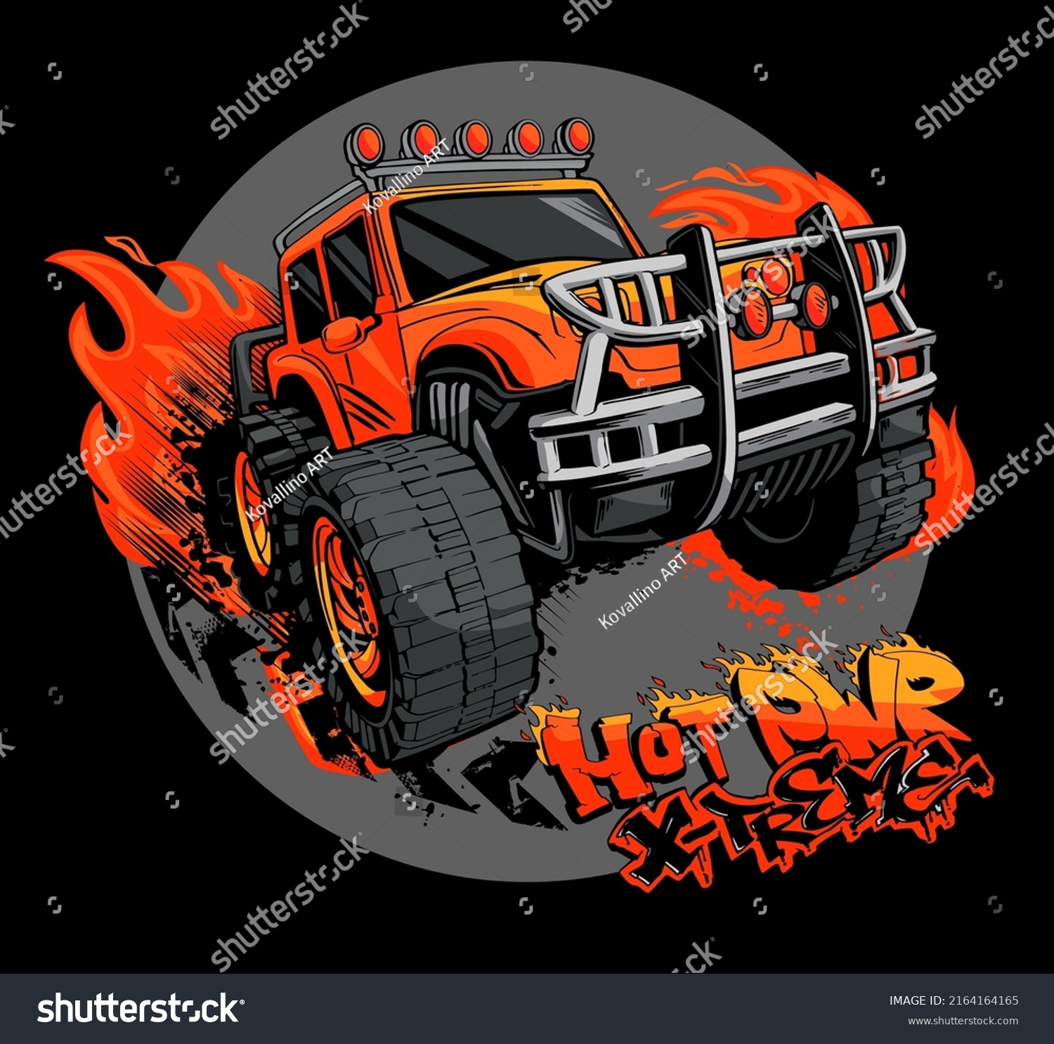 Off Road Truck Illustration Street Art Stock Vector (Royalty Free ...