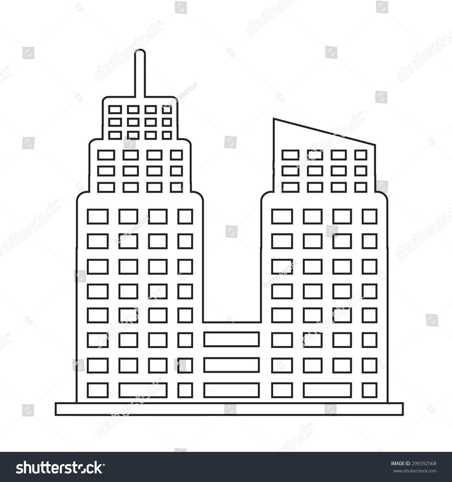Office Building Icon Stock Vector (Royalty Free) 299392568 | Shutterstock