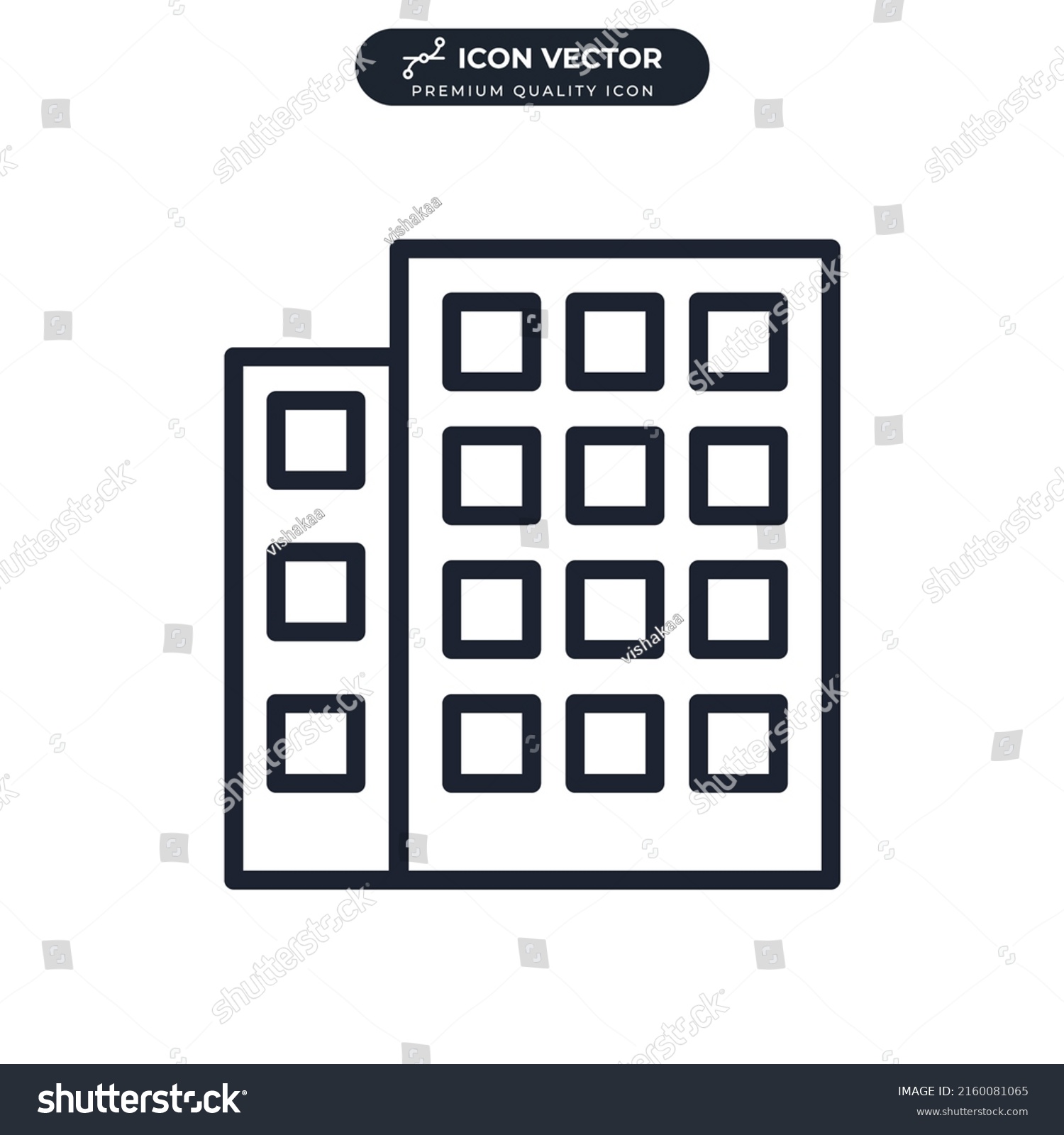 Office Building Icon Symbol Template Graphic Stock Vector Royalty Free