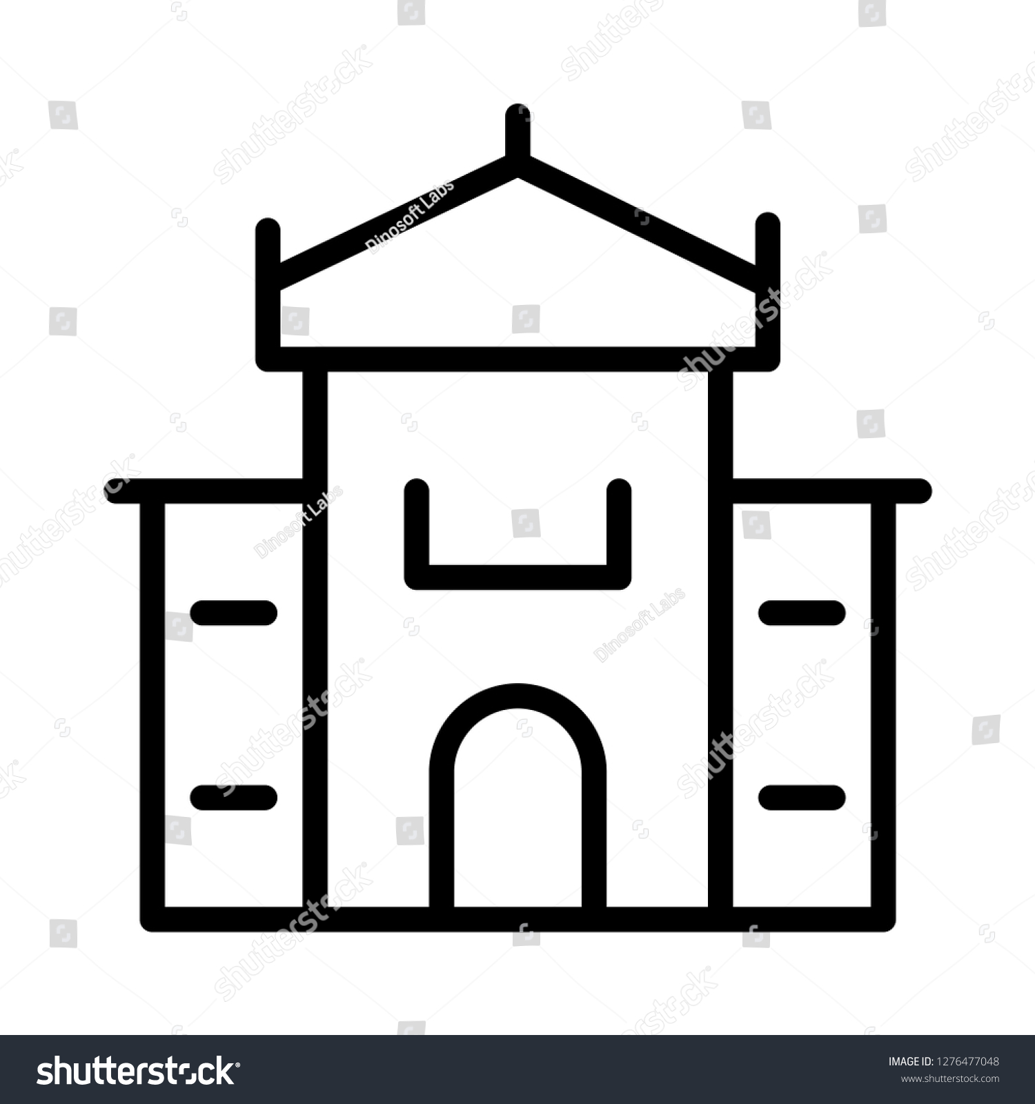 Office Building Plaza Stock Vector (royalty Free) 1276477048 