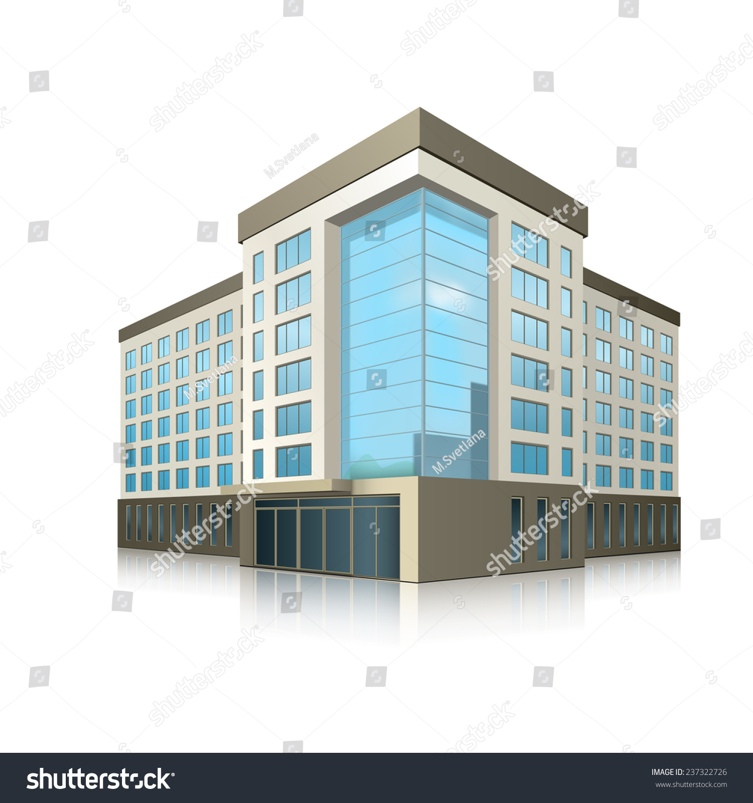 Office Building Entrance Reflection On White Stock Vector (Royalty Free ...