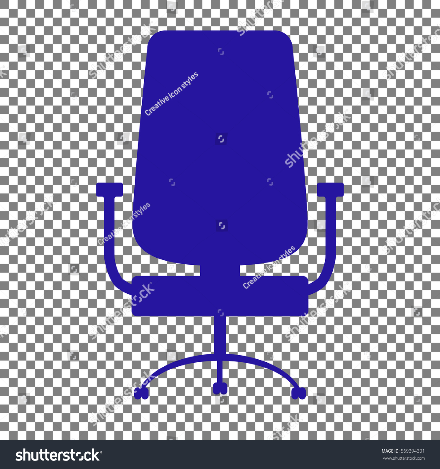 Office Chair Sign Blue Icon On Transparent Background Office Chair Sign Blue Icon On Transparent Background