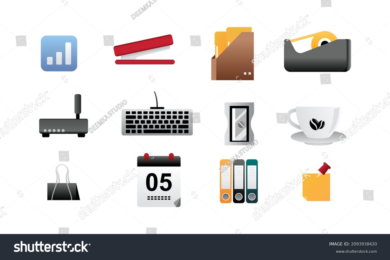 Office Equipment Logo Icon Vector Stock Vector (Royalty Free) 2093938420