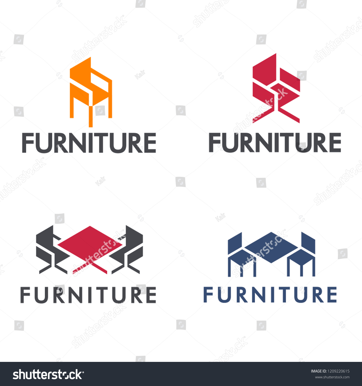 Office Furniture Vector Logo Design Concept Stock Vector (Royalty Free ...