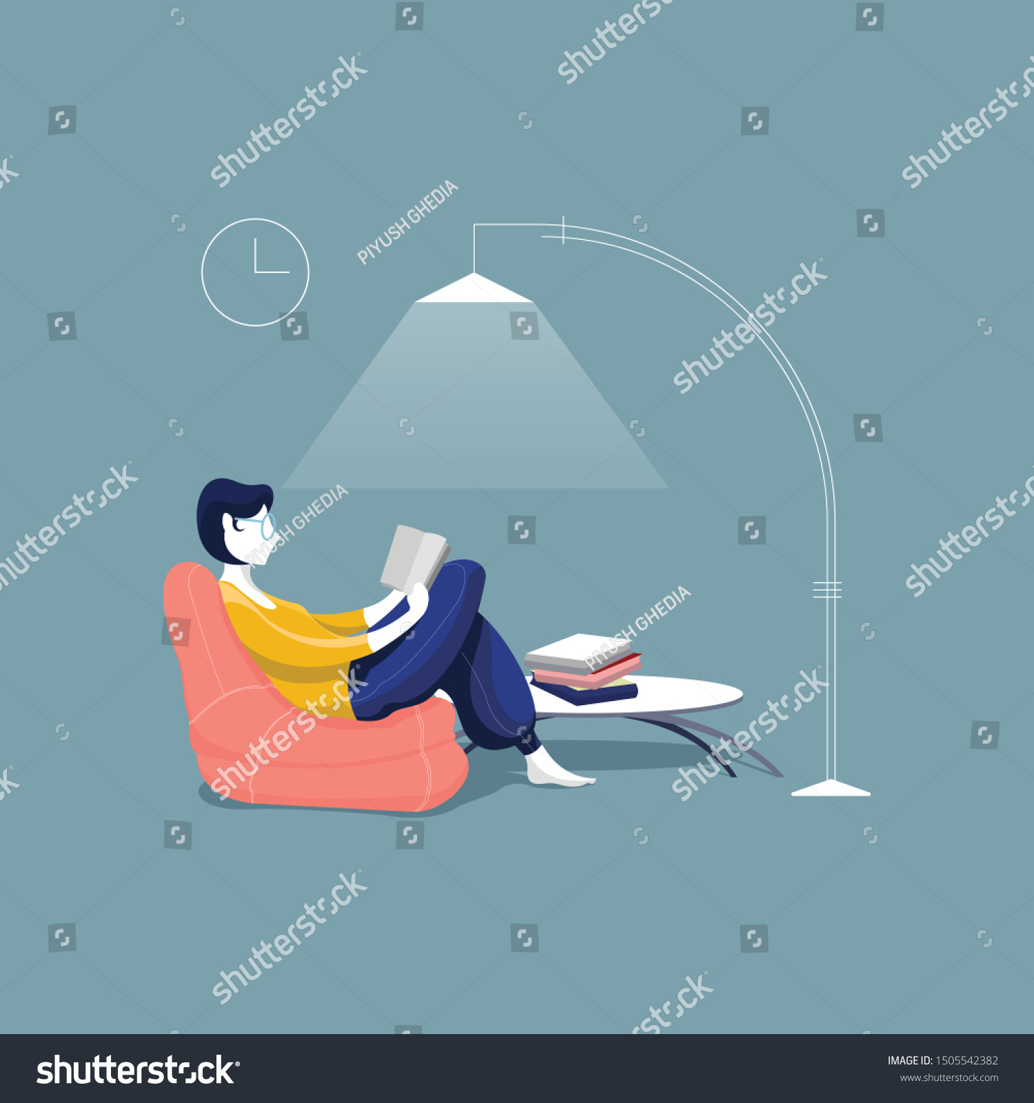 Office Furniture Young Female Manager Sitting Stock Vector
