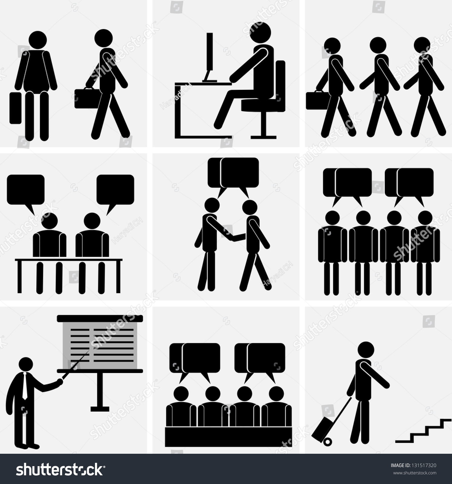 Office People Icons Set. Stock Vector Illustration 131517320 : Shutterstock