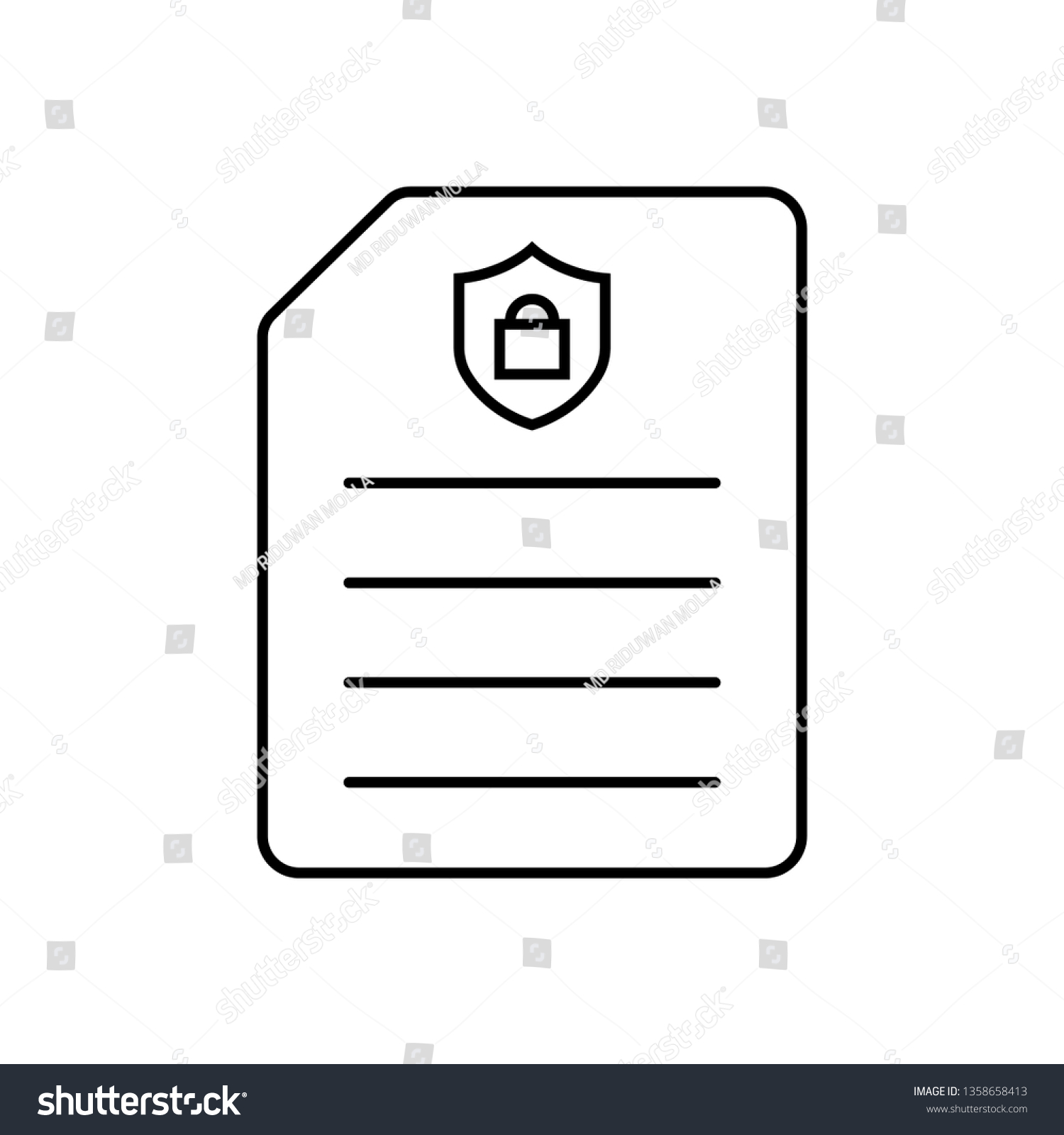 Office Secure Document File Icon Stock Vector (Royalty Free) 1358658413 ...