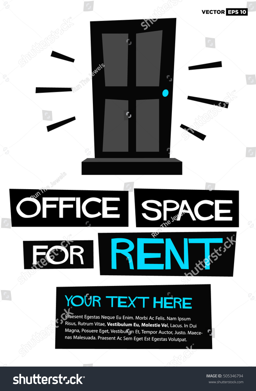 Office Space Rent Poster Banner Board Stock Vector Royalty Free