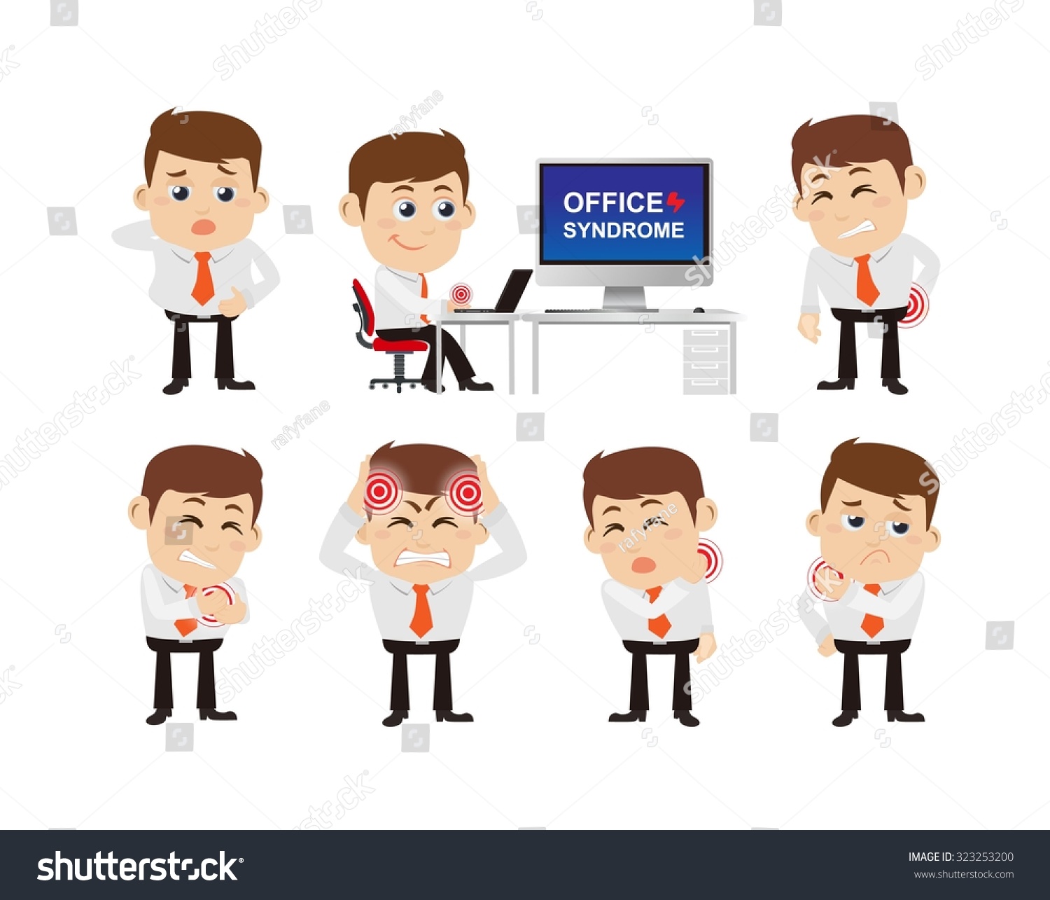 Office Syndrome Stock Vector (Royalty Free) 323253200 | Shutterstock