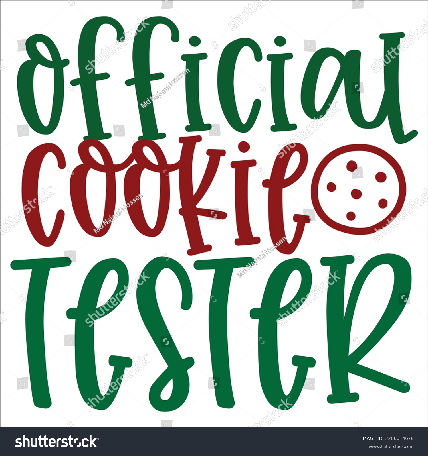 SVG of Official Cookie Tester, Merry Christmas shirts, mugs, signs lettering with antler vector illustration for Christmas hand lettered, svg, Christmas svg, Christmas Clipart Silhouette cutting svg