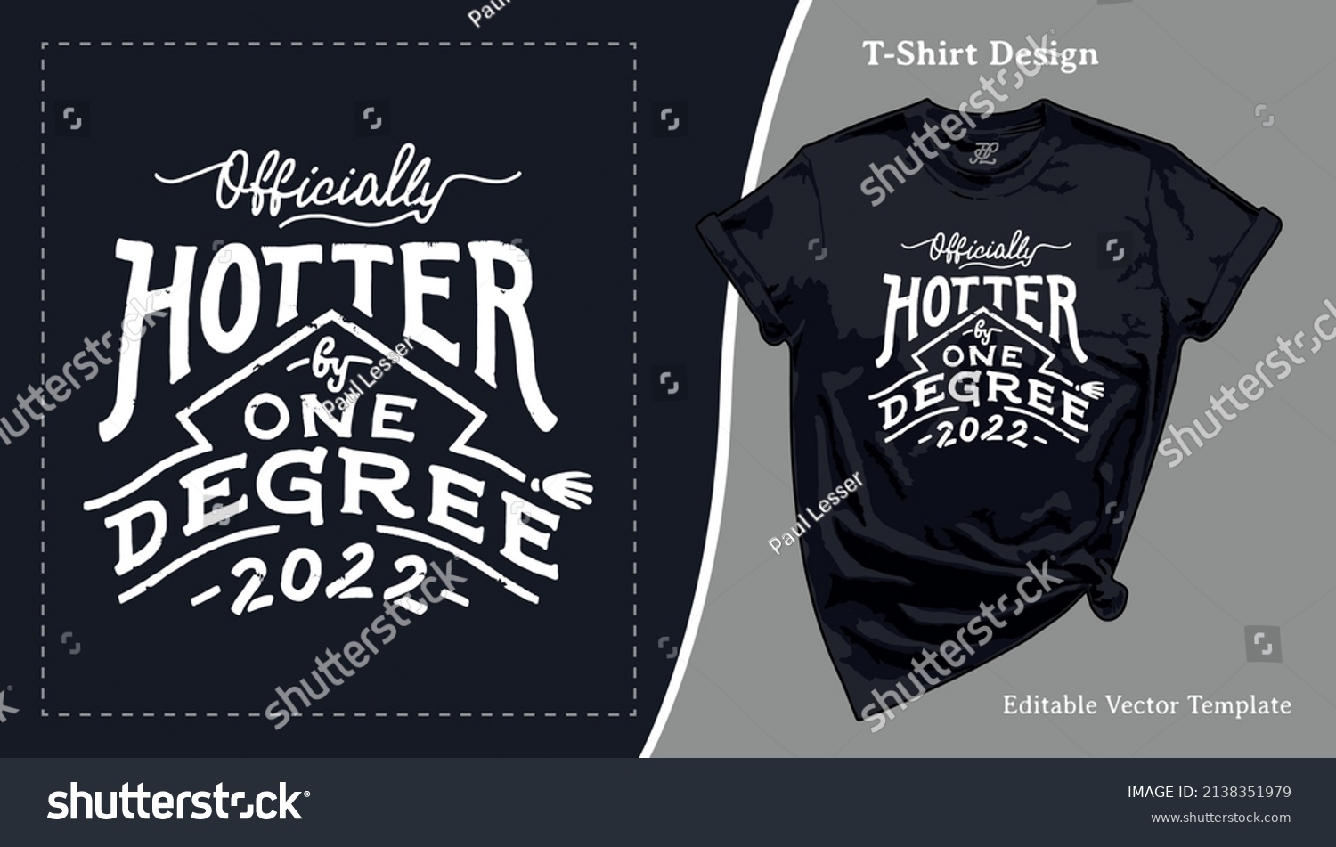 SVG of Officially Hotter by One Degree 2022 T-Shirt Design. Graduate of 2022 T shirt Template with a Hand drawn Saying for POD Senior Tee, Apparel, Clothing, SVG and Screen Print. Phd Graduation Gift svg