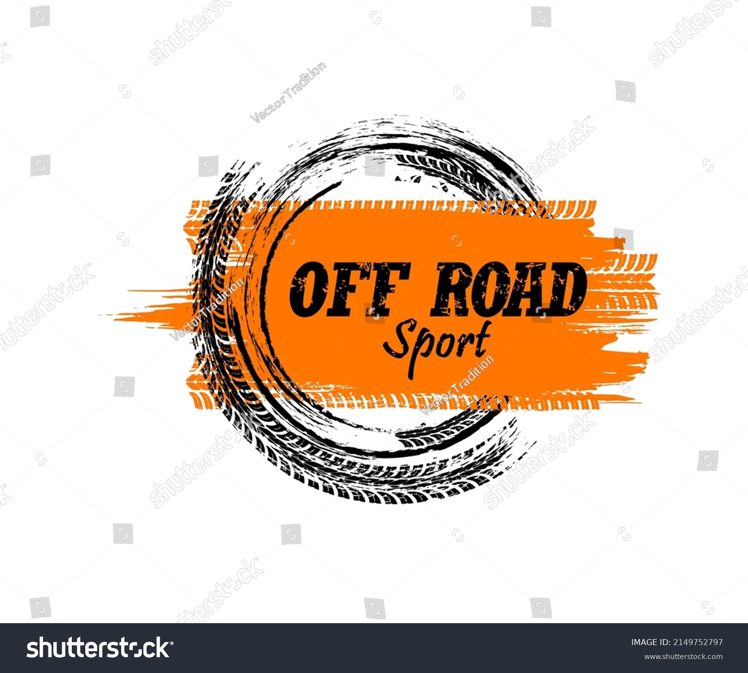 SVG of Offroad sport grunge banner. Tire tracks of race car or motorcycle wheels. Mud road tyre tread marks and dirt trails of rally truck, auto and bike, drift show and motocross off road sport svg
