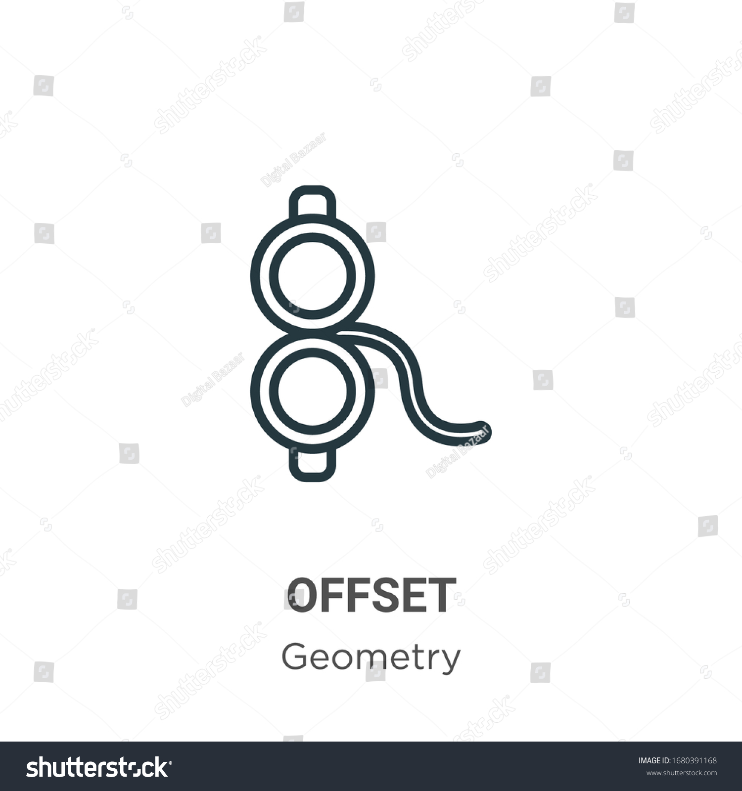 Offset Outline Vector Icon Thin Line Stock Vector Royalty Free