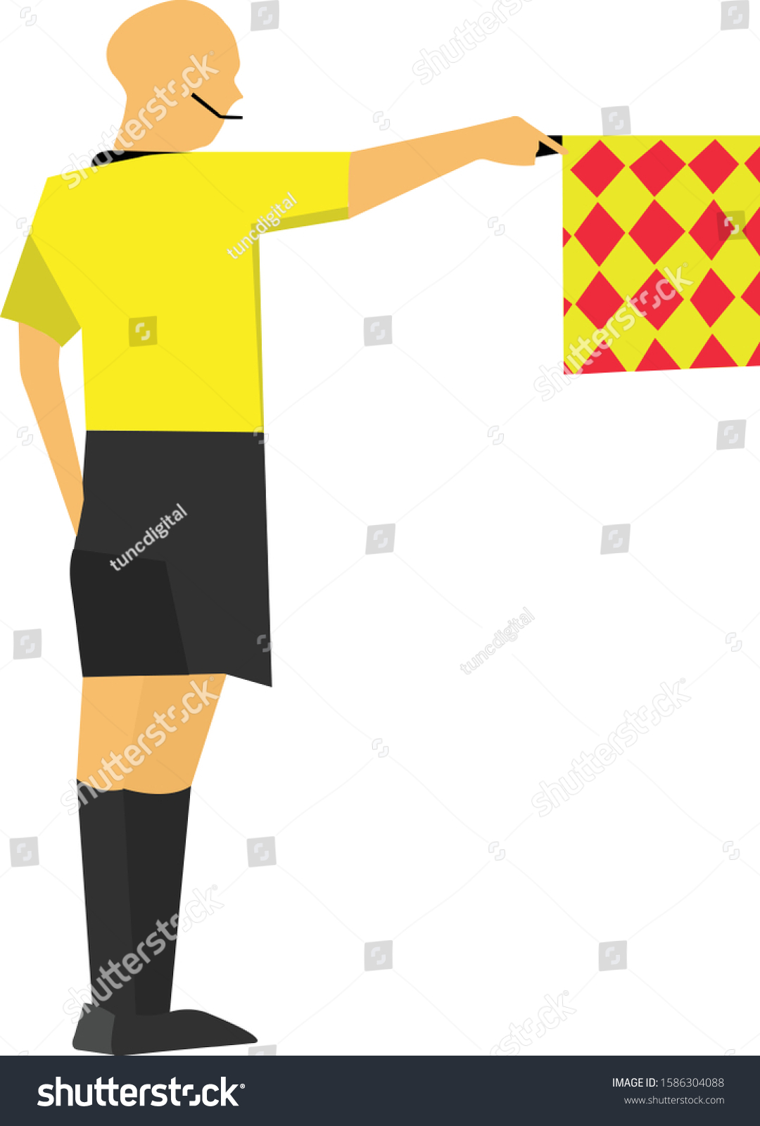 Offside Referee Soccer Football Stock Vector Royalty Free 1586304088