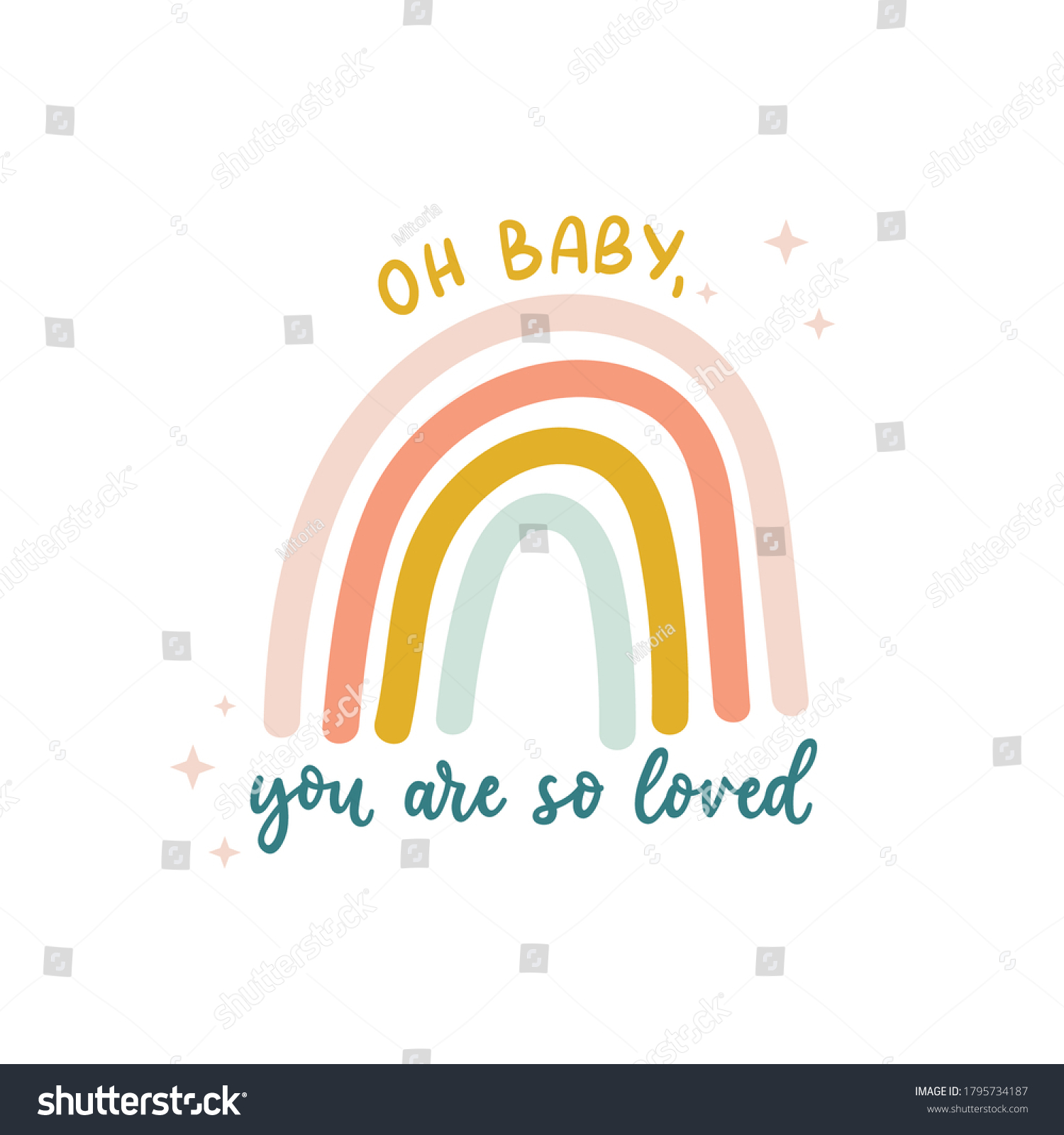 Oh Baby You Loved Cute Print Stock Vector (royalty Free) 1795734187 