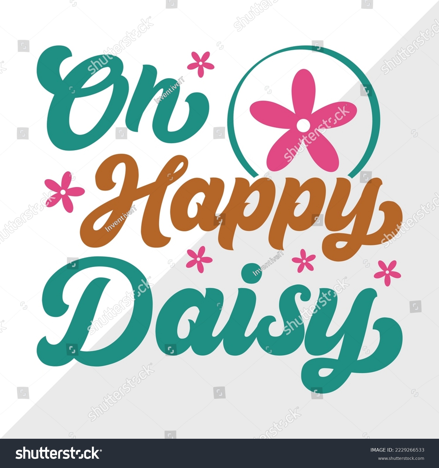 SVG of Oh Happy Daisy SVG Printable Vector Illustration svg