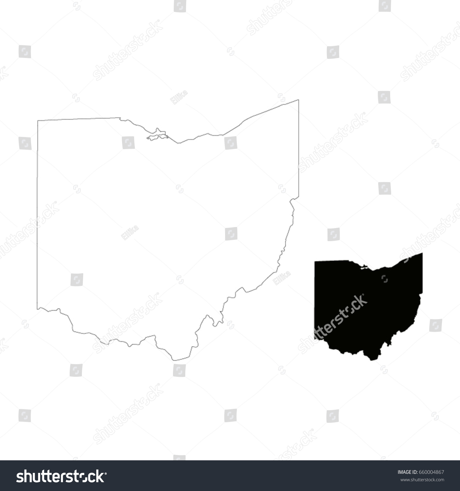 Ohio Map Vector Illustration Stock Vector (Royalty Free) 660004867 ...