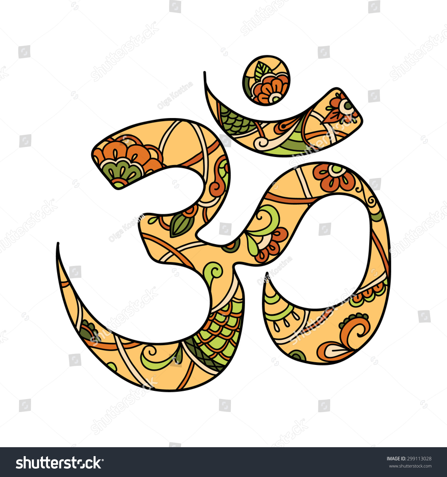 Ohm Om Aum Symbol Vector Illustration Can Be Used For Postcards