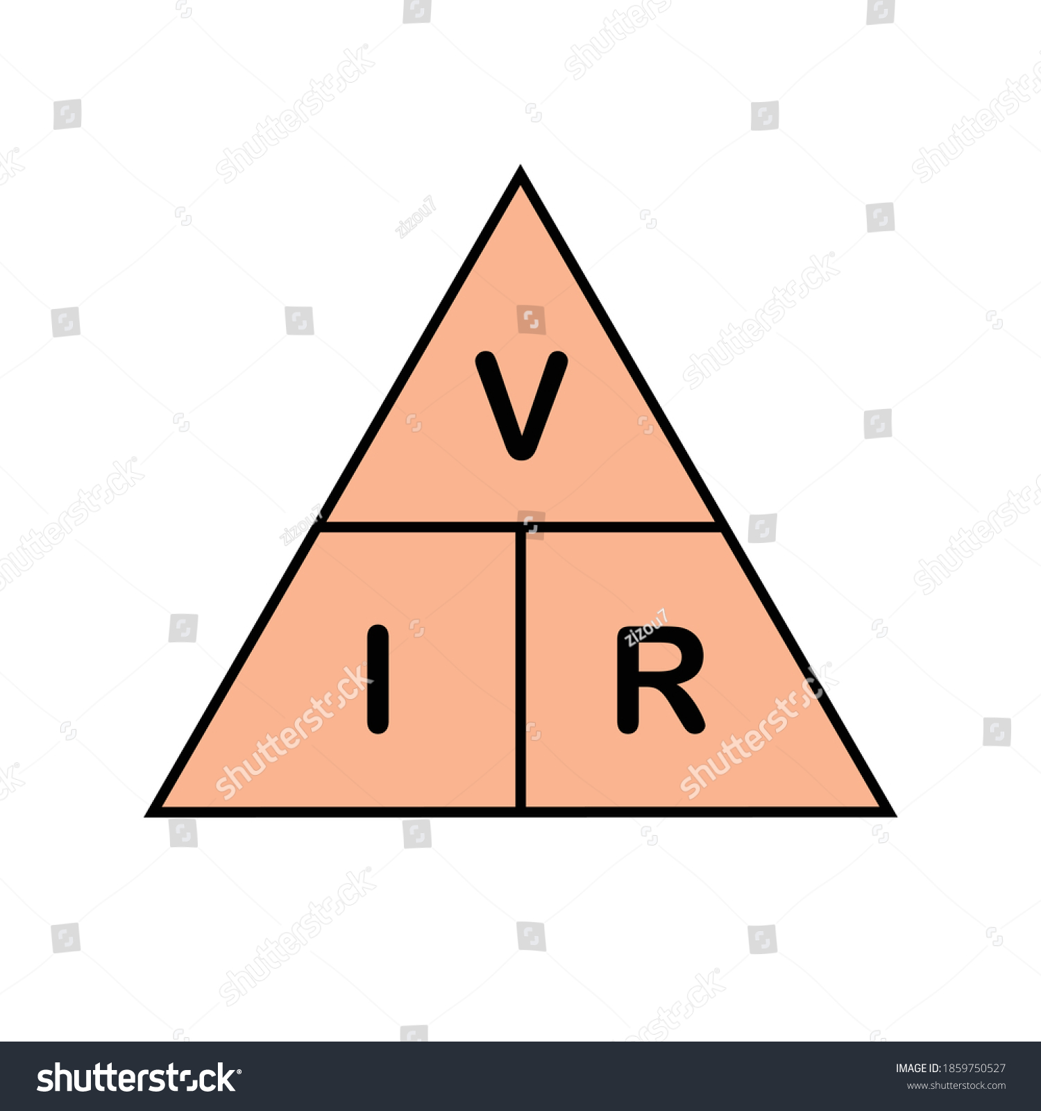 Ohms Law Triangle On White Background Stock Vector Royalty Free 1859750527 Shutterstock 1798