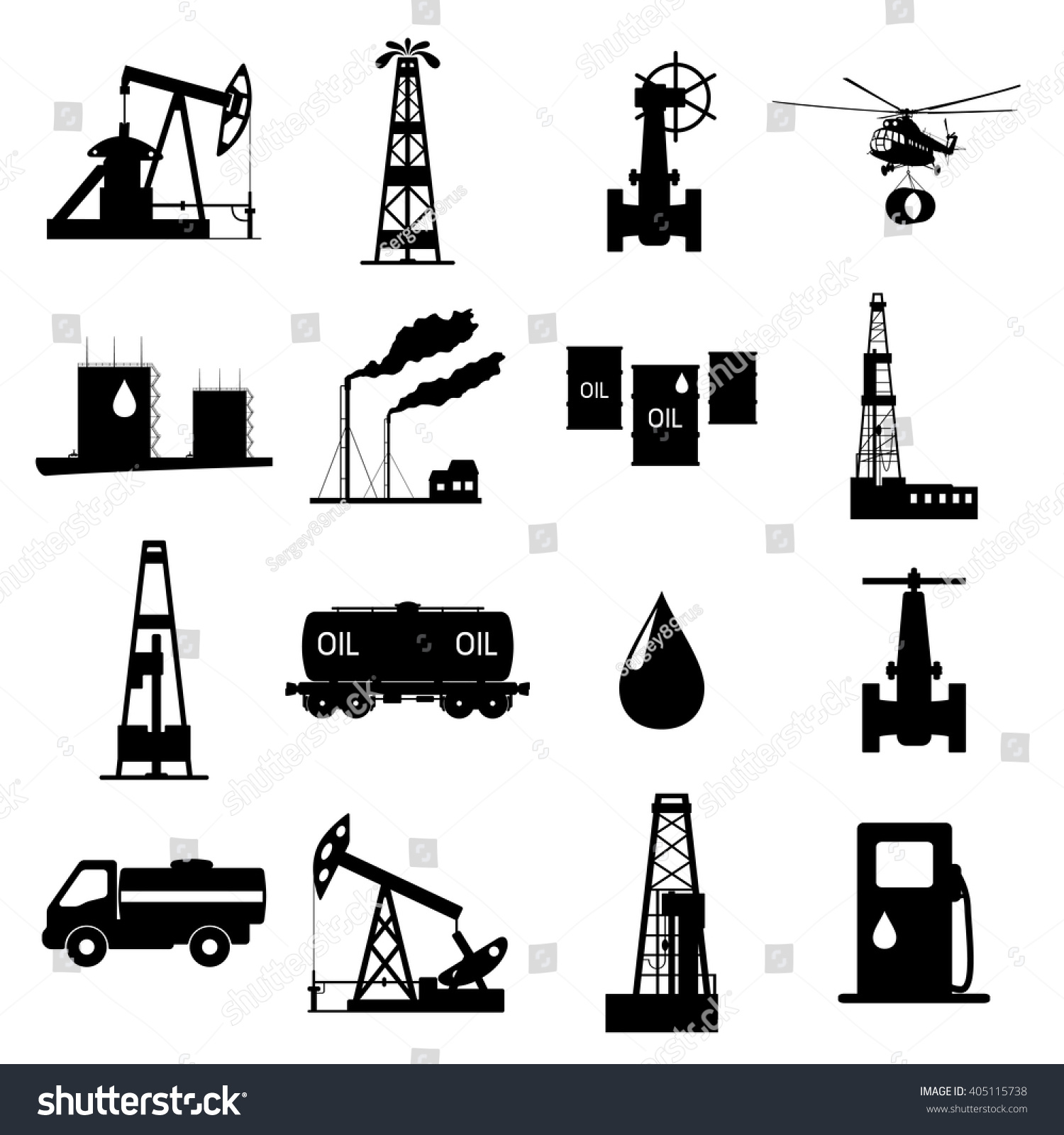 Oil Petroleum Icon Set Stock Vector 405115738 - Shutterstock