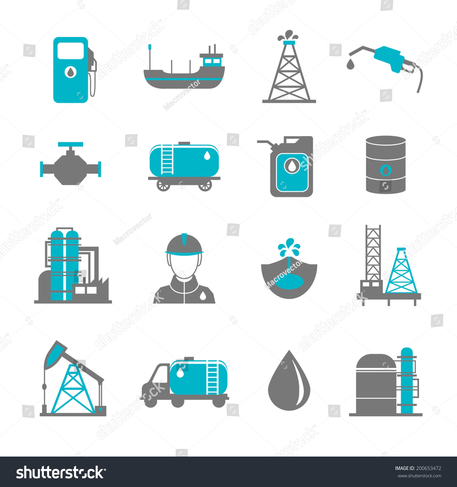 Oil Extraction Gas Production Transportation Distribution Stock Vector ...