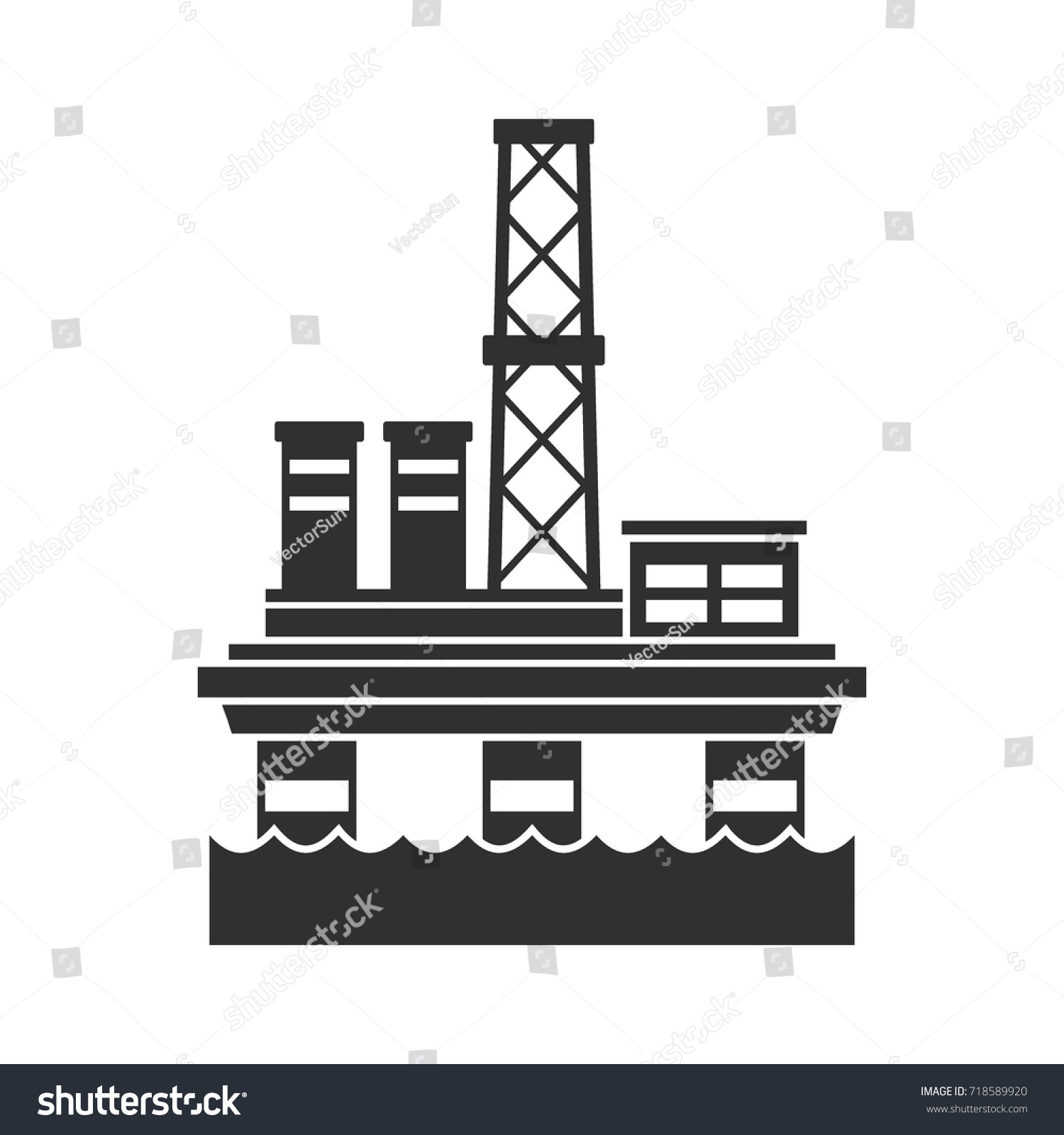 oil refinery sea icon black silhouette stock vector royalty free 718589920 shutterstock