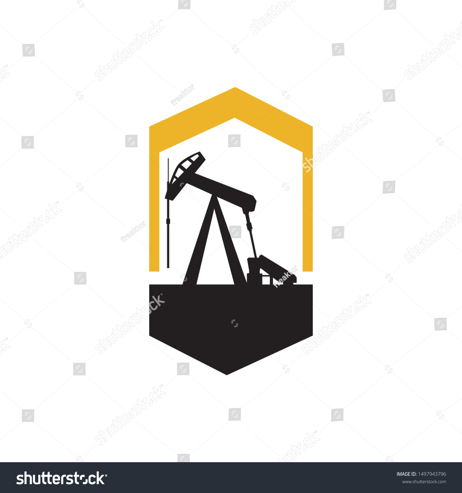 Oil Rig Logo Design Icon Vector Stock Vector Royalty Free