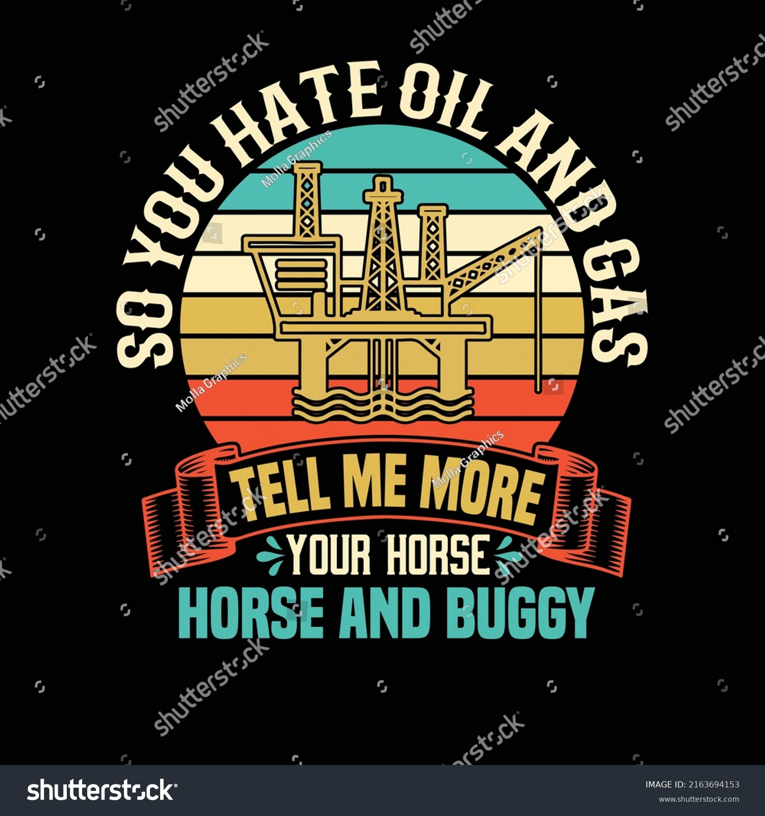 Oil Rig Typography T Shirt Design Stock Vector (royalty Free 