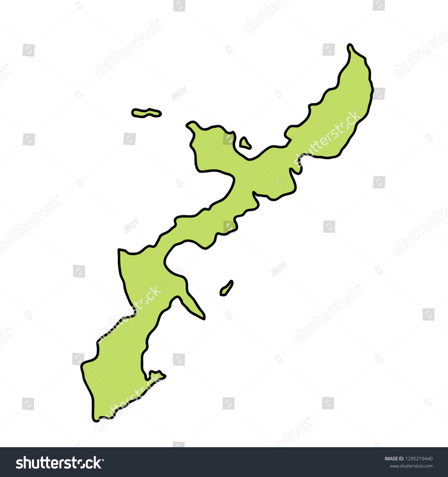 Okinawa Map Frame Icon Stock Vector (Royalty Free) 1295219440