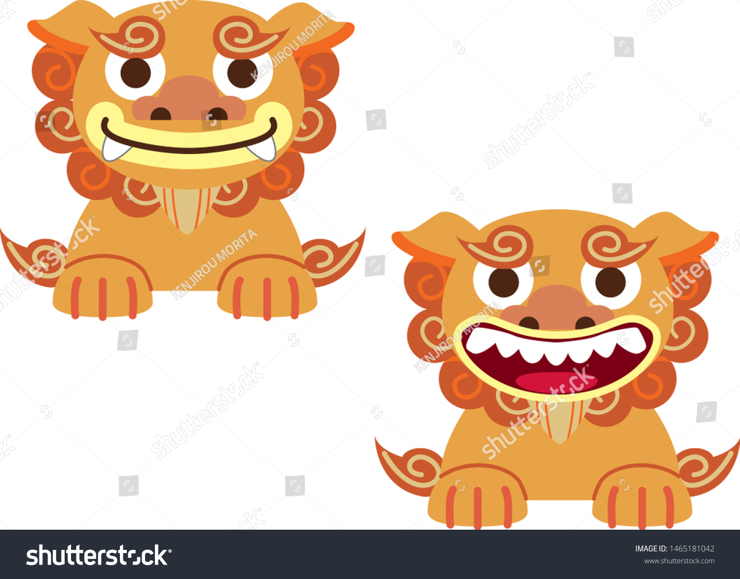 Okinawa Style Lion Shisa Statue Japan Stock Vector Royalty Free