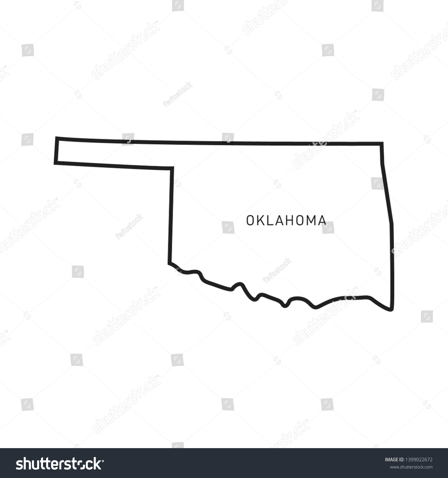 Oklahoma Map Outline Vector Design Template: vector de stock (libre de ...
