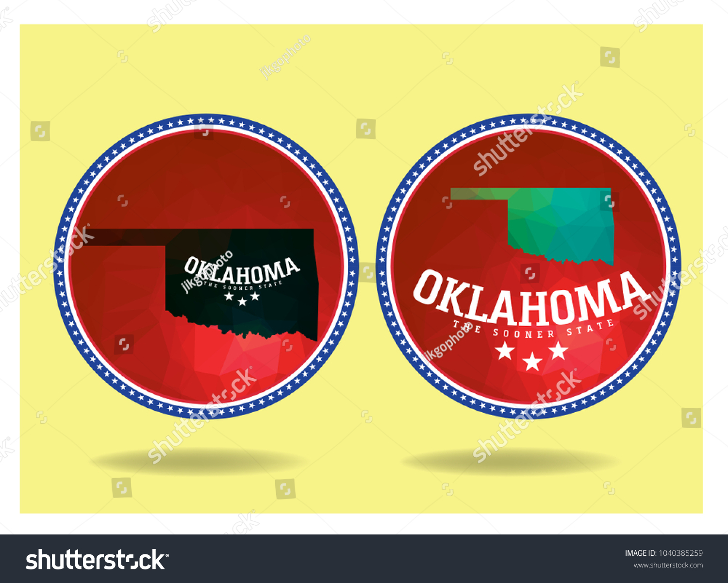 Oklahoma Map Nickname Sooner State Vector Stock Vector (Royalty Free