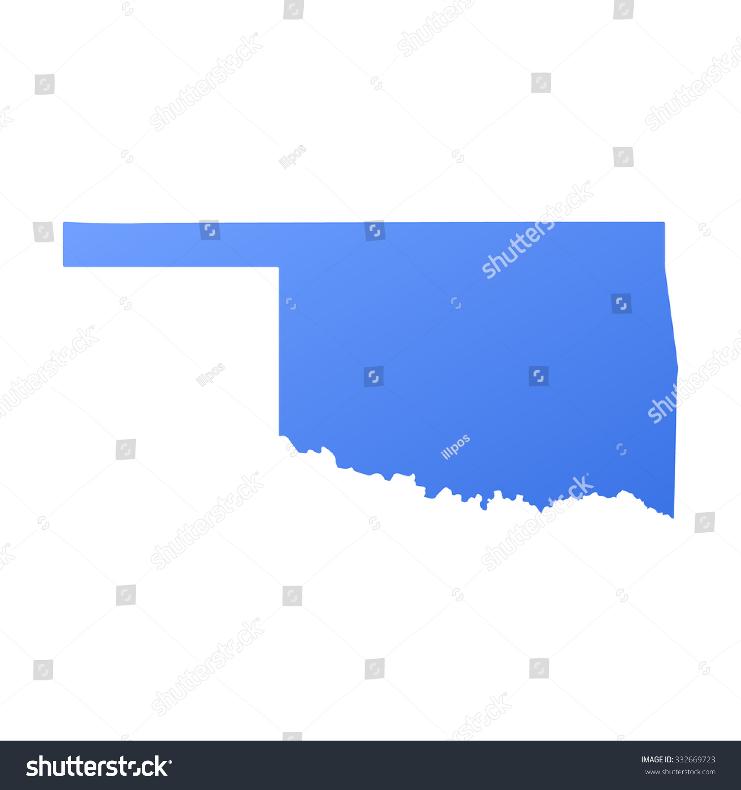 Oklahoma State Bordermap Stock Vector (Royalty Free) 332669723