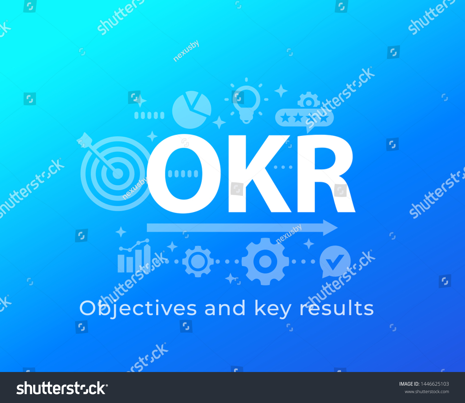 Okr Objectives Key Results Vector Illustration Stock Vector Royalty