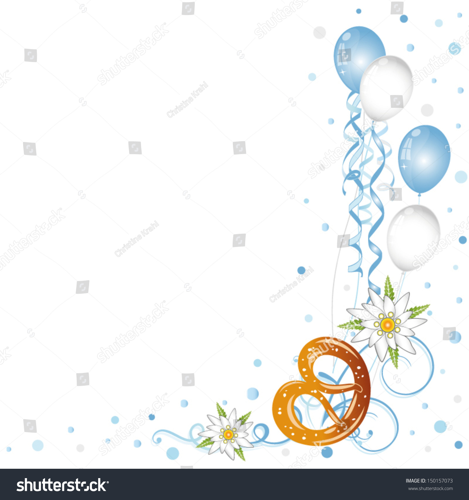 Oktoberfest Decoration Streamers Balloons Pretzel Confetti Stock