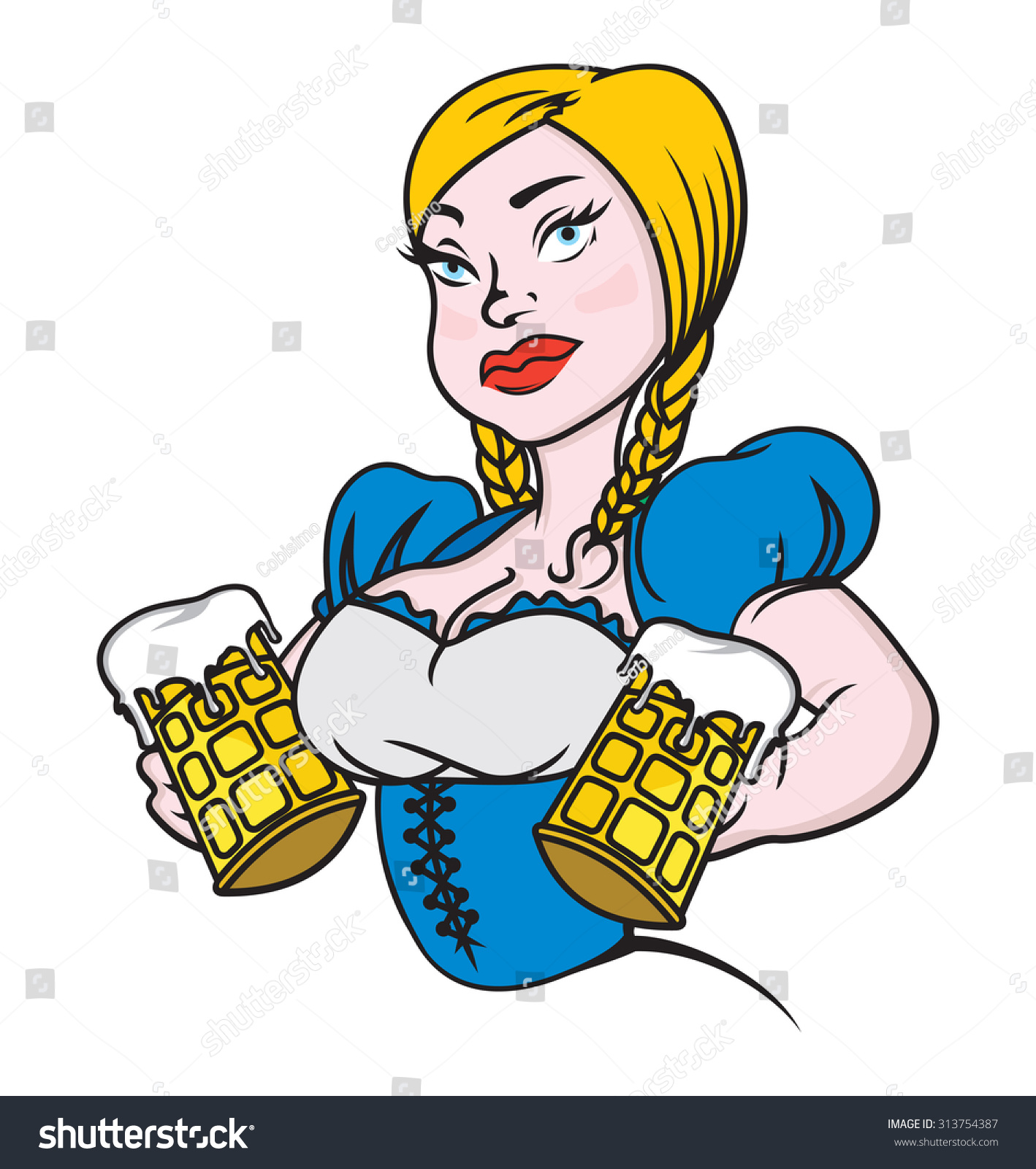 Oktoberfest Girl Vector Illustration Stock Vector (Royalty Free) 313754387