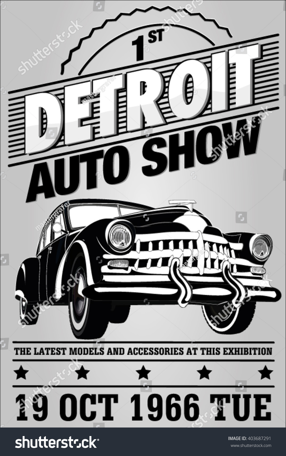 SVG of Old auto show exhibition posters and the emblem svg