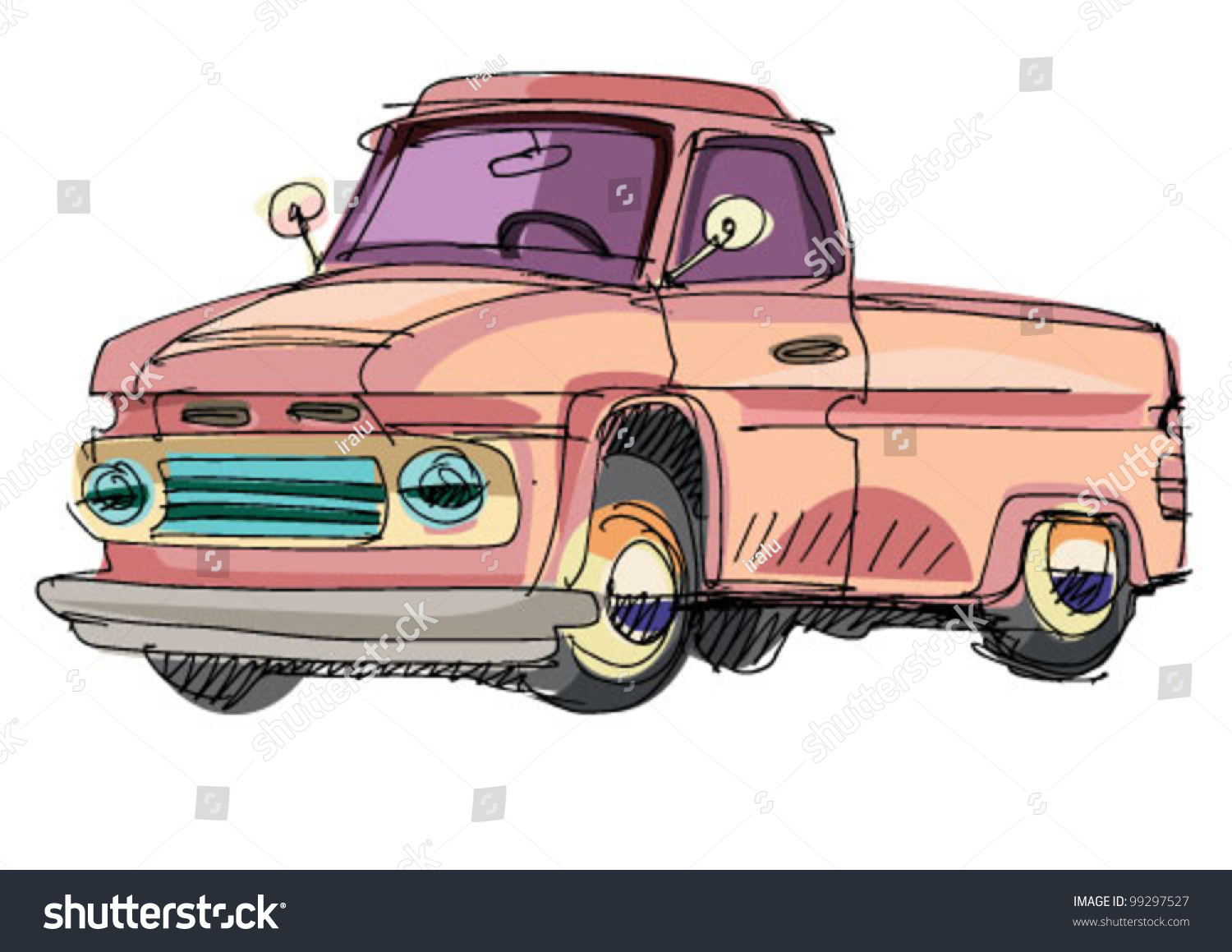 Old Car Cartoon Stock Vector 99297527 - Shutterstock