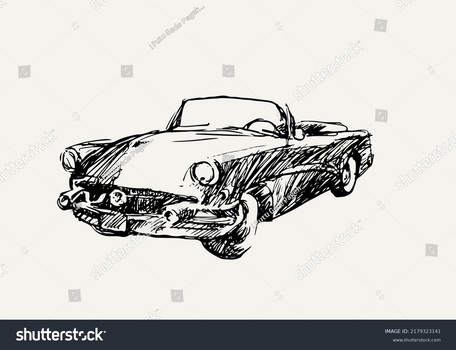 SVG of old car sketch ink for poster, art print, logo, cover book, graphic design, post card. retro car illustration. drawing old car vector svg
