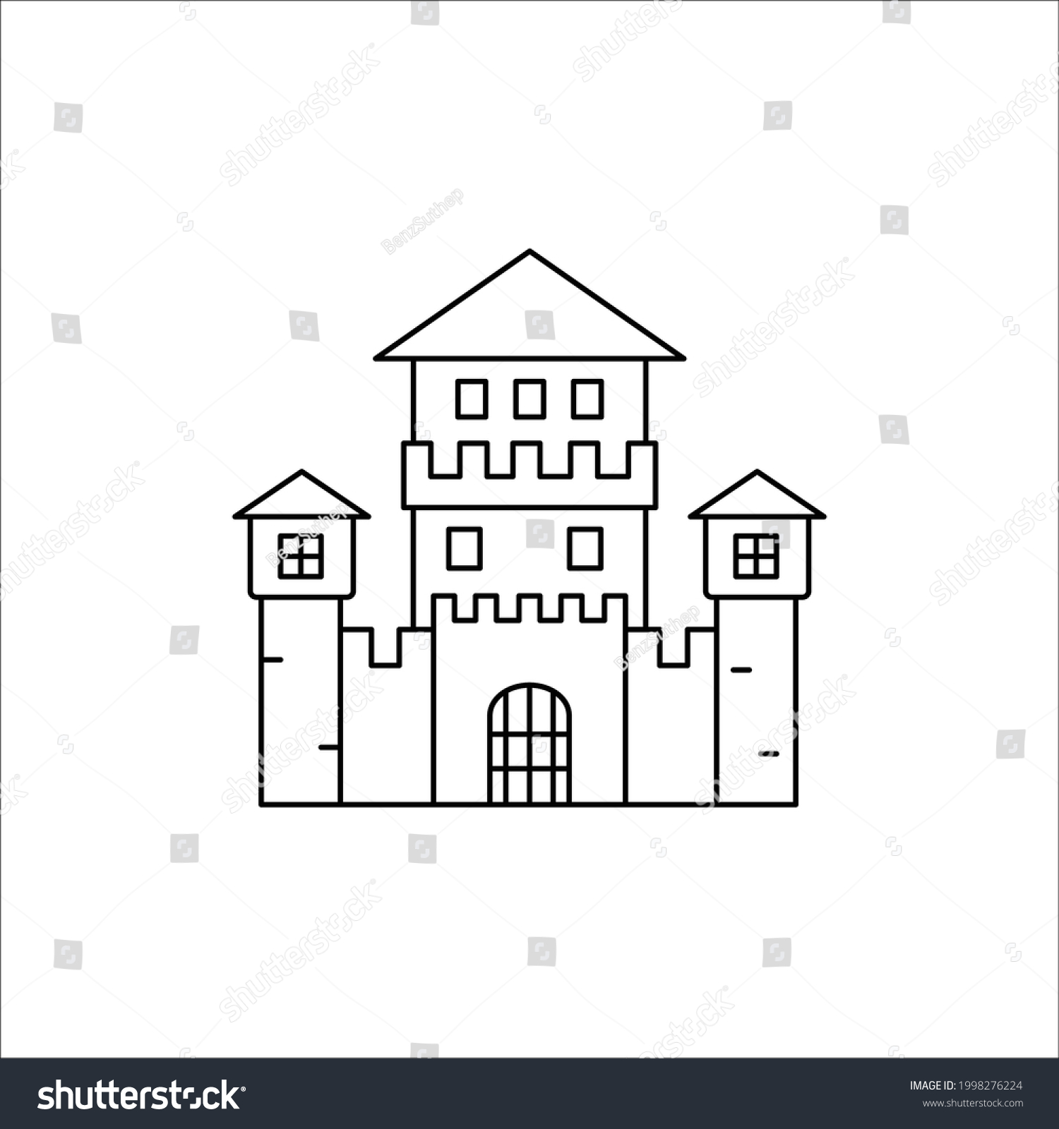 Old Castle Vector Sign On White Stock Vector (Royalty Free) 1998276224 ...