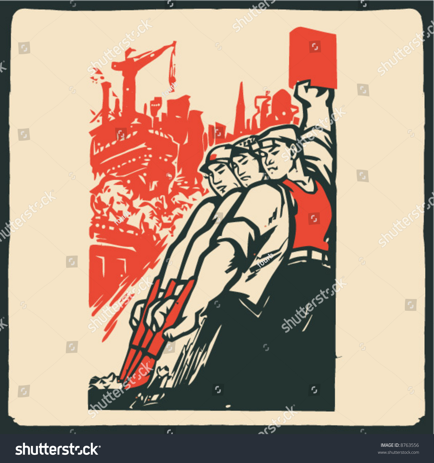 Old Communism Poster Stock Vector Illustration 8763556 : Shutterstock