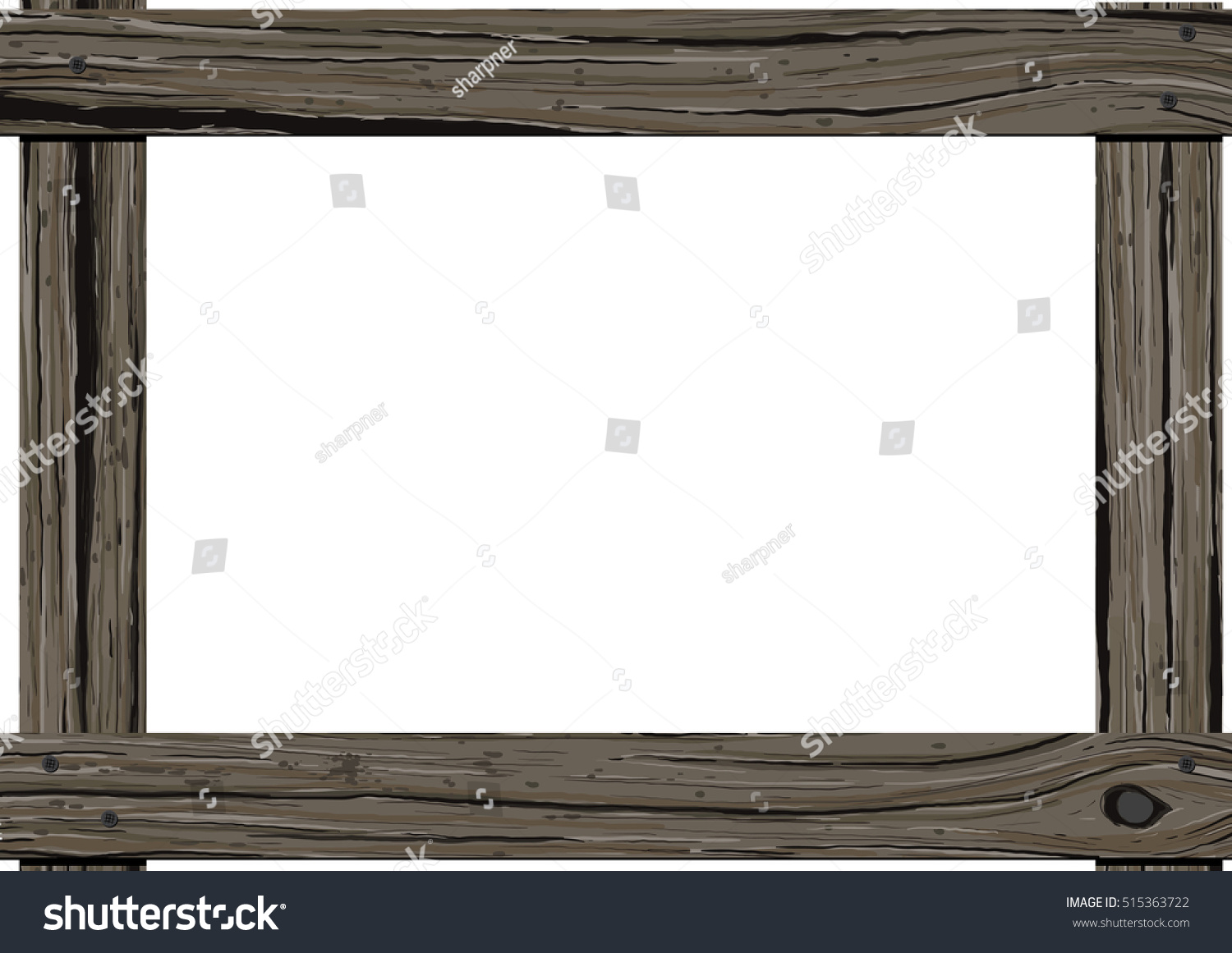 Old Dark Wood Horizontal Frame Empty Stock Vector (Royalty Free) 515363722