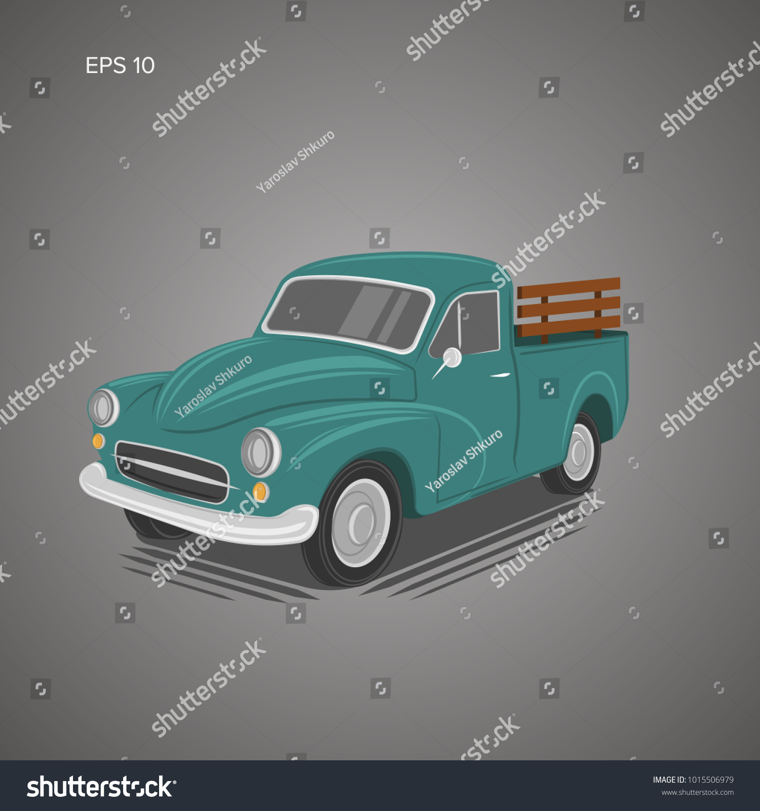 Old Farmer Pickup Truck Vector Illustration Stock Vector (Royalty Free ...